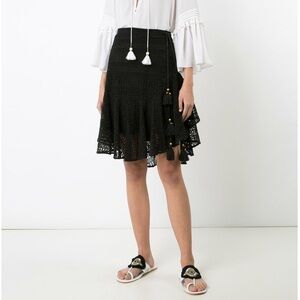 Figue Skirt Onyx Mariana Lace Tassle A Line Crochet
